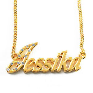 �y���������z�A�N�Z�T���[�@�l�b�N���X�`�F�R�J�X�^���bcollar con nombre jessika 18 k oro plateado personalizada checa pedrera