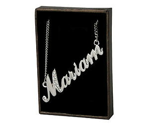 �y���������z�A�N�Z�T���[�@�l�b�N���X�l�[���l�b�N���X�A���u�z���C�g�S�[���hcollar de nombre rabes 18 ct blanco oro plateadoalta calidadcumpleaos