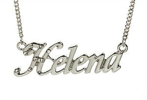 �y���������z�A�N�Z�T���[�@�l�b�N���Xk�z���C�g�S�[���h�V���o�[�l�b�N���X18 k oro blanco plateado collar con nombre helenacumpleaos de joyera nupcial de regalo