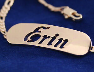 �y���������z�A�N�Z�T���[�@�l�b�N���X�u���X���b�gk�p�[�\�i���C�Ypulsera con nombre erin 18 k oro plateado plateado regalo personalizado