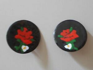 �y���������z�A�N�Z�T���[�@�l�b�N���X���B���e�[�W�G�i����pendiente orejas esmaltadas email flores alrededor de cobre latn vintage