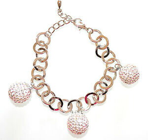 yzANZT[@lbNX@JtVo[y_g`F[OX`[bracciale ciondoli argento donna catena anelli strass brillantini acciaio 990