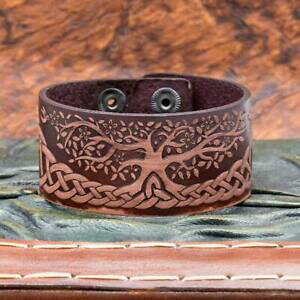 yzANZT[@lbNX@uXbgbracciale in pelle marrone con albero della vita yggdrasill