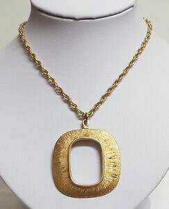 �y���������z�A�N�Z�T���[�@�l�b�N���X�@�r���e�[�W�g���v��bijou vintage collier mtal dor pendentif textur chaine triple maillons t12