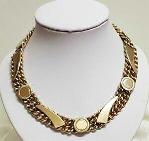 �y���������z�A�N�Z�T���[�@�l�b�N���X�@�r���e�[�W�R���A�[���X�f���J�E���^�J�e�S���O�����t�H�[��bijou vintage collier ras du cou mtal dor maille gourmette forme gomtrique c