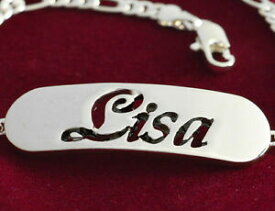 【送料無料】アクセサリー　ネックレス　リサカスタムブレスレットbracciale con nome lisa 18k placcato oro silver plated regalo personalizzato