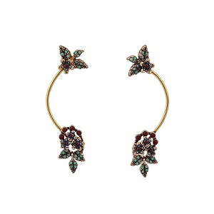 yzANZT[@lbNX@COS[hNbvV[gO[~gNXorecchini clip dorato lungo sottile foglio fiore rosso verde menta class a16