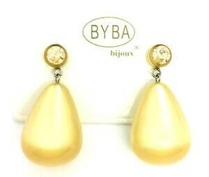 【送料無料】アクセサリー ネックレス ピンイヤリングベージュアートドロップorecchino a perno con strass e goccia madreperlata beige art 460644h byba b