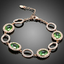 【送料無料】アクセサリー　ネックレス　オーストリアクリスタルローズゴールドメッキテニスブレスレットluccicante verde lucido austria crystal rose gold plated bracciale tennis donna regalo