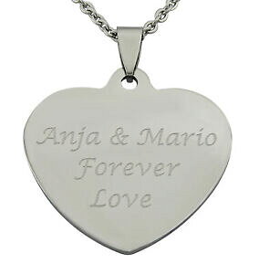 yzANZT[@lbNX@XeXX`[NX}XVo[n[g`F[catena cuore incisione in acciaio inox argento cuore donna donne regalo per natale