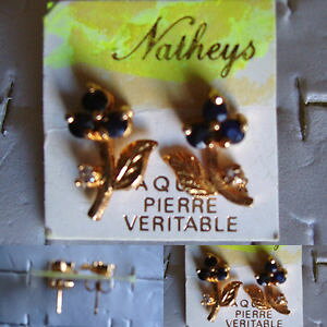 yzANZT[@lbNX@WRjEtrs belle boucles doreilles perces plaqu or aspect fleur saphirs zirconium