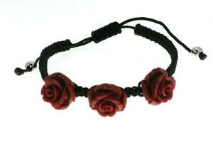 �y���������z�A�N�Z�T���[�@�l�b�N���X�@�o���V���o�[�{�[��bracciale cotone bijou tre rose rosse shamballa pallina argento