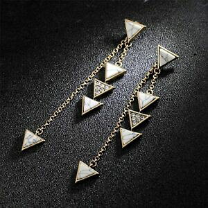 【送料無料】アクセサリー ネックレス メッキピンワイヤイヤリングターコイズレトロorecchini a perno dorato filo lungo triangolo turchese bianco sottile retr xx