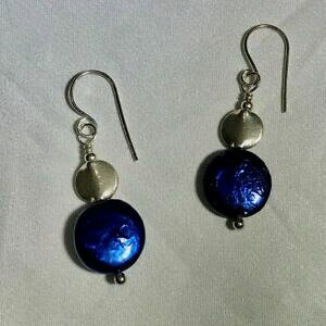 yzANZT[@lbNX@RogRCp[X^[OCOfantastico cobalto moneta perla e sterling orecchini 308500