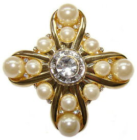 【送料無料】アクセサリー　ネックレス　フォームデクロワドパーbroche forme de croix ornee de perles, broche croix dcore par strass, perles