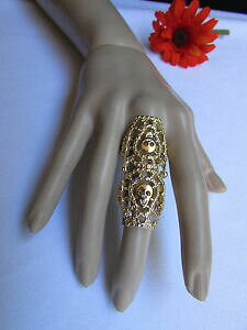 �y���������z�A�N�Z�T���[�@�l�b�N���X�@�����O�X�P���g��donna lunga importante metallo alla moda grande elasticizzato anello scheletro