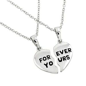 �y���������z�A�N�Z�T���[�@�l�b�N���X�@�X�^�[�����O�V���o�[�l�b�N���Xargento sterling due catenine collana con forever tuo spezzato cuore