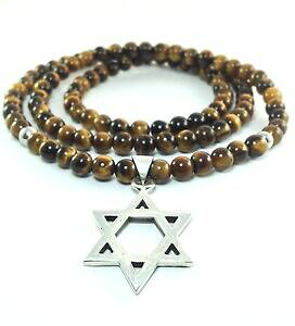 yzANZT[@lbNX@^CK[ACX^[OVo[_rfuomo naturale di tigre occhio argento sterling 925 stella di david