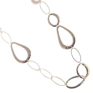 �y���������z�A�N�Z�T���[�@�l�b�N���X�@�����O�l�b�N���X�Tlunga collana con collegato con una luce morbida martellato finitura oro rosa m298