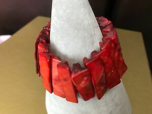 �y���������z�A�N�Z�T���[�@�l�b�N���X�@�V�F���J�tbella trama grossa rosso shell bracciale espandibile