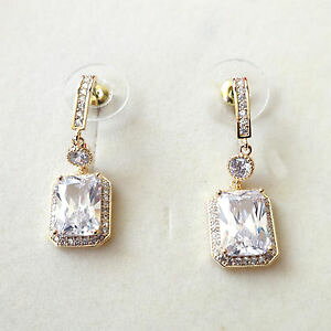 【送料無料】アクセサリー ネックレス イヤリングペンダントカラーゴールドホワイトクリスタルホワイトorecchini donna pendenti colore oro cristallo bianco e zirconi bianchi 167 t