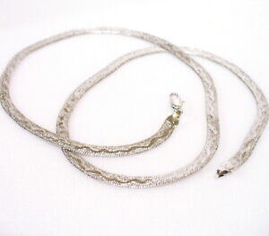 �y���������z�A�N�Z�T���[�@�l�b�N���X�@�t���b�g���C�h�`�F�[���l�b�N���X�X�l�[�N���f��lunghezza placcata in oro bianco 50cm 195 5mm piatto di larghezza collana catena serpente modello