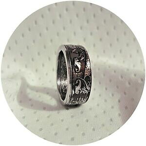 �y���������z�A�N�Z�T���[�@�l�b�N���X�@�Z���g�}���^���_�������O�T�C�Y10 centesimi malta fatto a mano medaglia anello, varie taglie