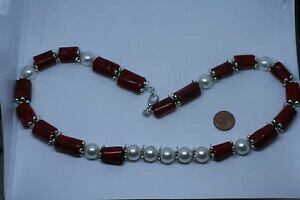 �y���������z�A�N�Z�T���[�@�l�b�N���X�@�`�F�[���V�F���R�A�V�����_�{�[��bambuskorallcatena conchiglia nucleo cilindro, sfera, 12mm, l 55,5 cm l0347l