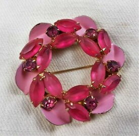 【送料無料】アクセサリー　ネックレス　ビンテージメタルドールancien bijou vintage broche couronne metal dore laque verre rose depoli t167