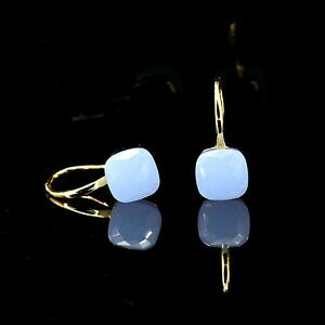 �y���������z�A�N�Z�T���[�@�l�b�N���X�@�v�`�N���X�^���u���[�hkboucles doreilles petit carr cristal autriche bleu pale plaqu or 18k nd1