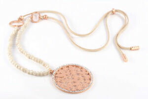 【送料無料】アクセサリー ネックレス ネックレスバタフライベージュレザーピンクゴールドle bijou collana farfalla cristalli cuoio beigeoro rosa 80 cm