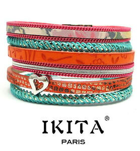 �y���������z�A�N�Z�T���[�@�l�b�N���X�@�J�t�p���C�r�T�u���W��bracciale lusso ikita parigi ibiza brasile chiusura magnetica cuore colorato