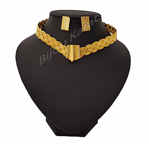 �y���������z�A�N�Z�T���[�@�l�b�N���X�@�g���u�]���S�[���h�Z�b�g���f���Z�b�gtrabzon taki set 22 ayar altin kaplama sac rgl modello oro set kolye kpe nuovo