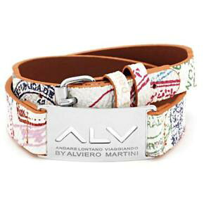 【送料無料】アクセサリー ネックレス マティーニダブルラウンドホワイトレザーブラウンカフbracciale alv by alviero martini alv0015 doppio giro pelle bianco marrone fiv