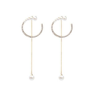 �y���������z�A�N�Z�T���[�@�l�b�N���X�@�t�H�[���s�{�b�g�����O���C���C�������Oorecchini a perno anello filo lungo perla lungo c forma semplice aa24