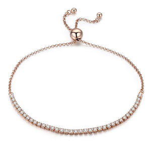 �y���������z�A�N�Z�T���[�@�l�b�N���X�@braccialetto tennis argento sterling 925 con catenina rosa placcato oro
