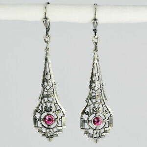 yzANZT[@lbNX@COXtXL[NX^Vo[Ehgre[WsNogrevenkmper orecchini cristallo swarovski argento tondo vintage retr rosa rose