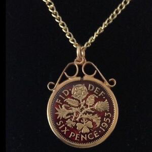 yzANZT[@lbNX@yXRCGiy_gbhS[h1953 sei pence monete smaltato ciondolo rossooro 66th compleannoanniversario