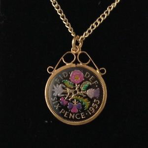 yzANZT[@lbNX@yXRCGiy_gubNS[h1953 sei pence monete smaltato ciondolo neroorocolore 66th compleannoanniv 2