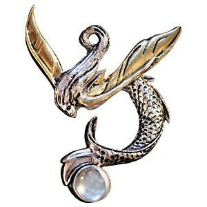 yzANZT[@lbNX@pendentif ange et fe fe selkie en tain livr dans une boite crin