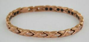 yzANZT[@lbNX@`^jEuXbgS[huXbgda donna con cristallo in titanio magnetico braccialetto bracciale oro rosa regalo aiuto artrite