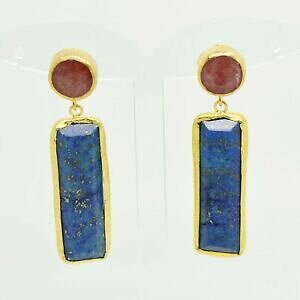 yzANZT[@lbNX@Xg[COsXYAK^aylas placcato oro semi preziosi gem stone orecchini lapislazzuli agata