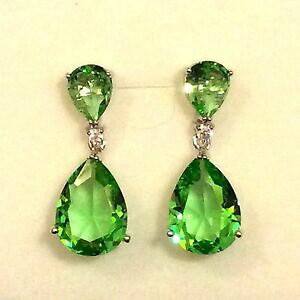 �y���������z�A�N�Z�T���[�@�l�b�N���X�@�f�U�C�i�[�y���h�b�g�h���b�v�z���C�g�V���o�[�S�[���h�C�������O�v����p designer large verde peridot pera goccia argento bianco oro gf orecchini plum uk