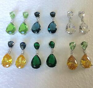 【送料無料】アクセサリー ネックレス デザイナードロップシルバーホワイトゴールドイヤリングp designer 30x12mm pera goccia dangle argentooro bianco orecchini a forma di riempimento prugna