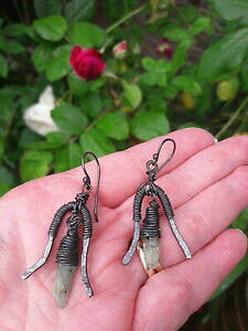 �y���������z�A�N�Z�T���[�@�l�b�N���X�@�v���~�e�B�u�J�C�A�i�C�g�O���[���n���h�C�������Oartisan ooak organic primitiva raw verde kyanite hand forged ossidato orecchini