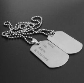 【送料無料】アクセサリー　ネックレス　カスタムネームネックレスプレートメッキpersonalizzato militare piastrine identificativa nome collana, placcato argento,