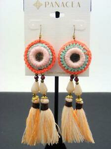 �y���������z�A�N�Z�T���[�@�l�b�N���X�@�f�B�X�N�r�[�Y�i�b�p�C�������O�y���_���g�z���C�g���b�hpanacea uncinetto disco perline nappa orecchini 45 pendente biancorosso