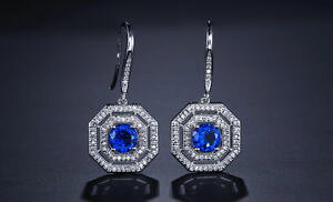 yzANZT[@lbNX@COA[fRorecchini geometrica art deco esagono blu navy placcato oro g6 147