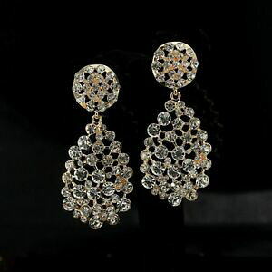 【送料無料】アクセサリー ネックレス イヤリングゴールドクリップドロップクラスorecchini clip dorato grandi tondo goccia cristallo bianco class matrimonio yw12