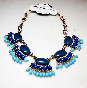 yzANZT[@lbNX@collana corto dorato etnico tassel blu navy retr moda matrimonio qt12